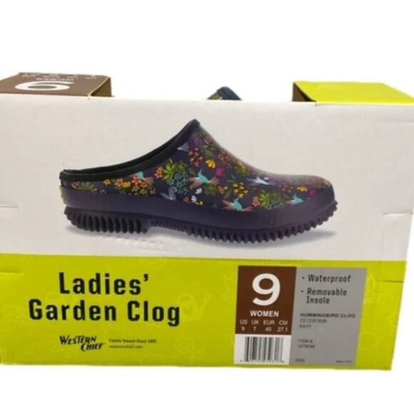 Western Chief Ladies Garden Clog Rubber Hummingbird Size 9 NEW - Picture 3 of 9